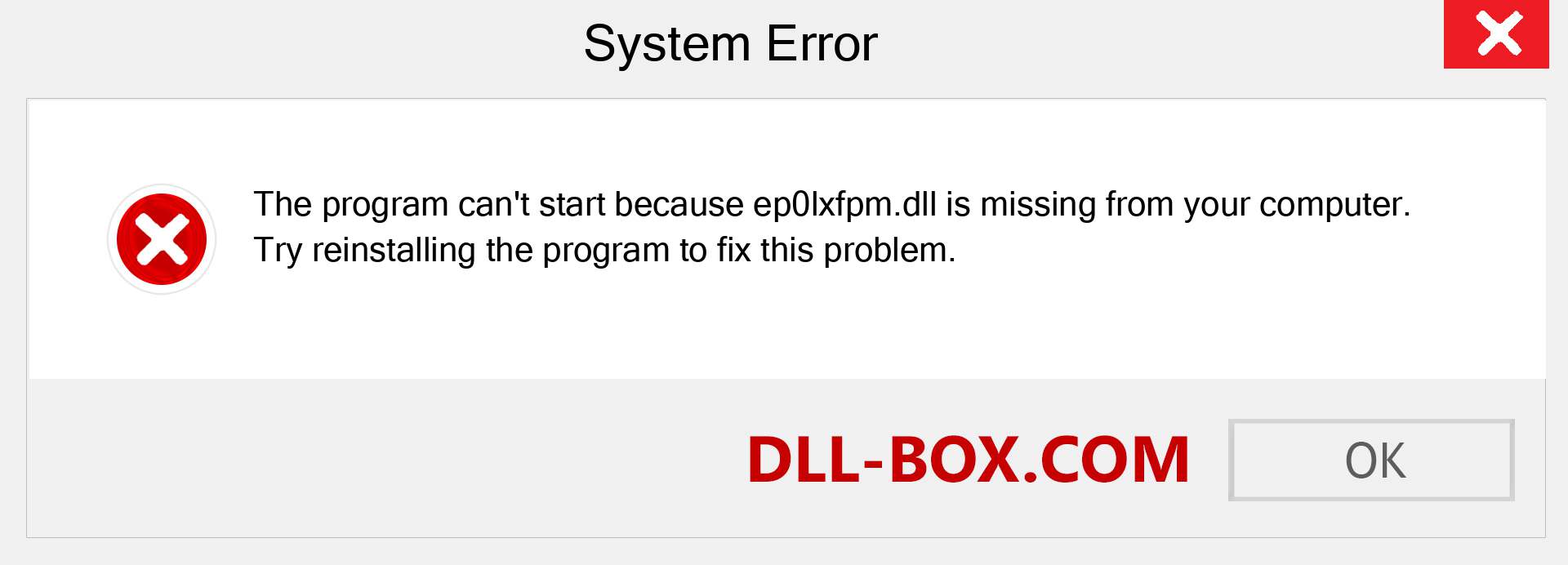  ep0lxfpm.dll file is missing?. Download for Windows 7, 8, 10 - Fix  ep0lxfpm dll Missing Error on Windows, photos, images