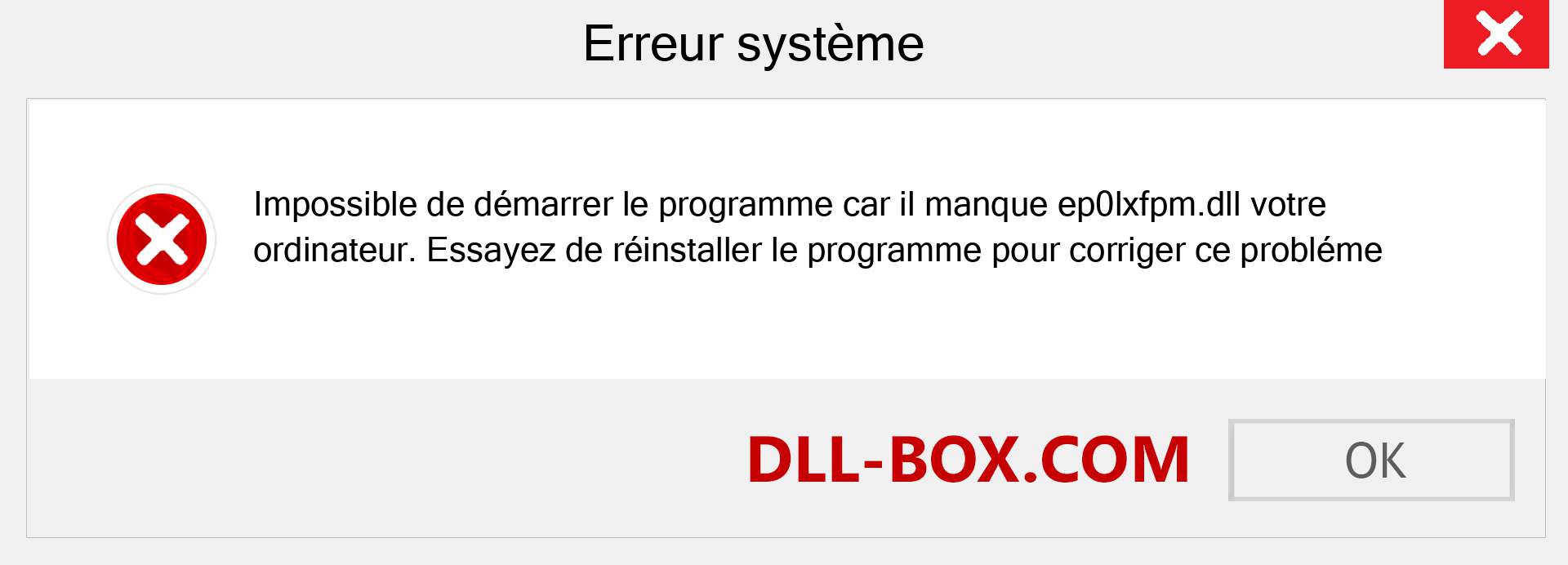 Le fichier ep0lxfpm.dll est manquant ?. Télécharger pour Windows 7, 8, 10 - Correction de l'erreur manquante ep0lxfpm dll sur Windows, photos, images